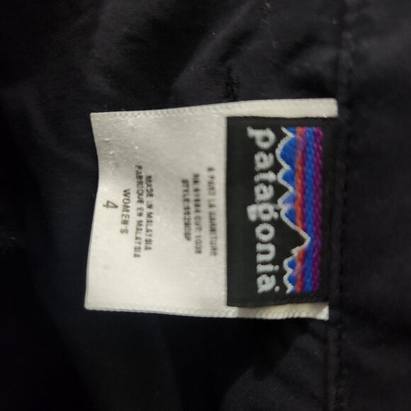 Patagonia Womens 4 Black Outdoor Wide Leg Pants Nylon Pockets Cargo Roll Tab  ge - Picture 7 of 8